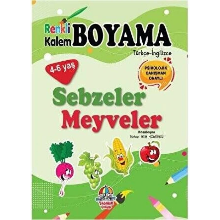 Renkli Kalem Boyama-Sebzeler Meyveler