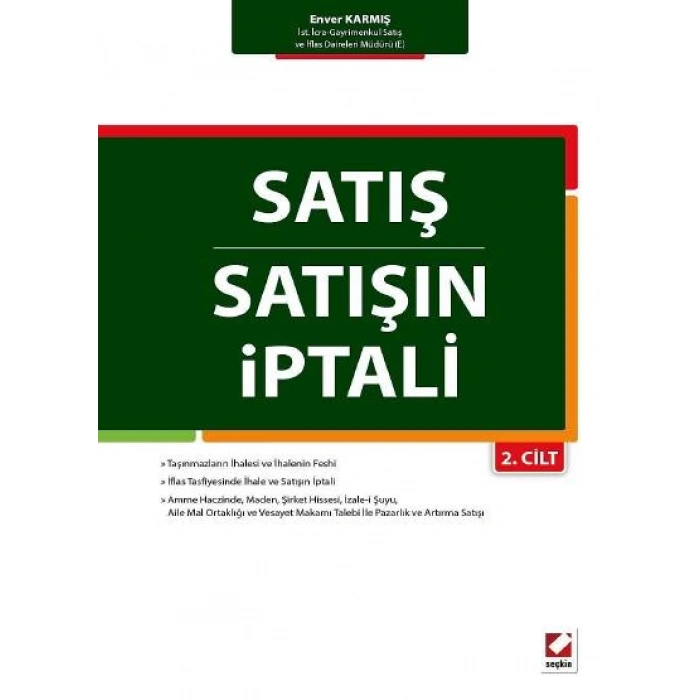 Satış – Satışın İptali (2 Cilt)