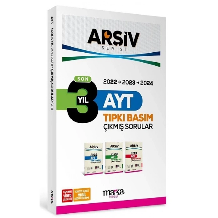 Son 3 Yıl AYT ARŞİV Serisi Tıpkı Basım Fasikül Fasikül Çıkmış Sorular Tamamı Video Çözümlü