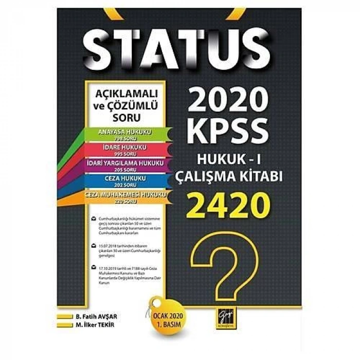 Status 2020 KPSS Hukuk-I Çalışma kitabı