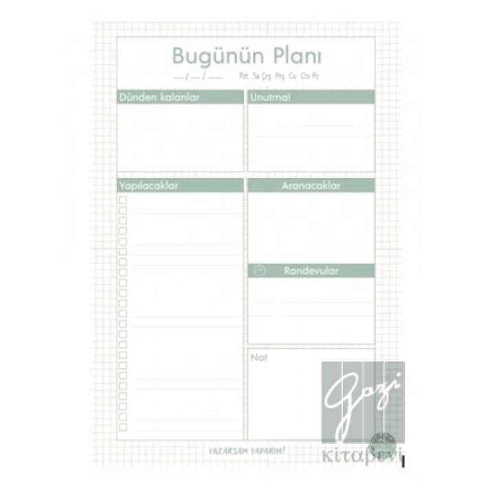 Süresiz Günlük Planlayıcı – Minimal Desenli