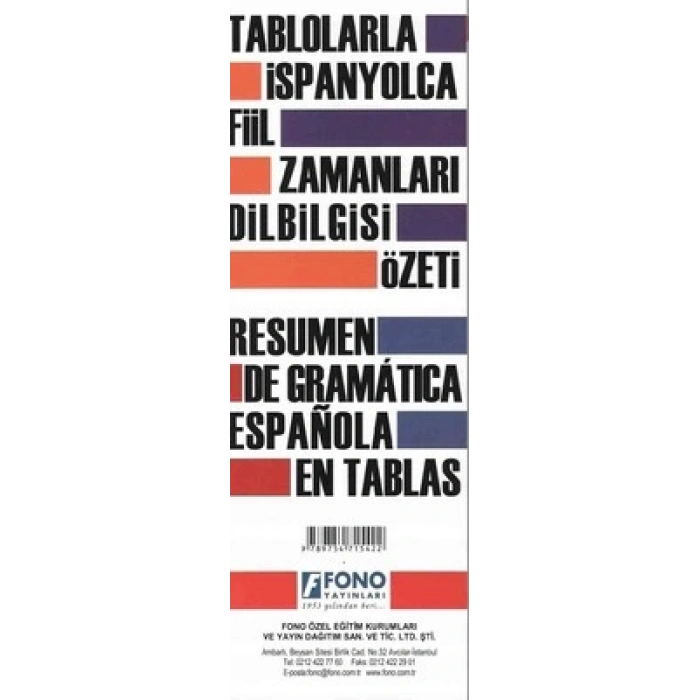 Tablolarla İspanyolca Fiil Zamanları Dilbilgisi Öz