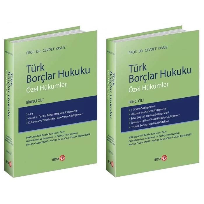 Türk Borçlar Hukuku Özel Hükümler Cilt.I Cılt.II (Takım)