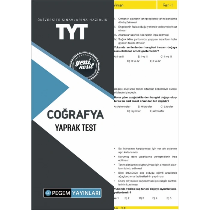 TYT COĞRAFYA YAPRAK TEST