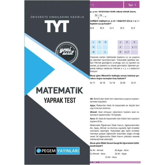 TYT MATEMATİK YAPRAK TEST