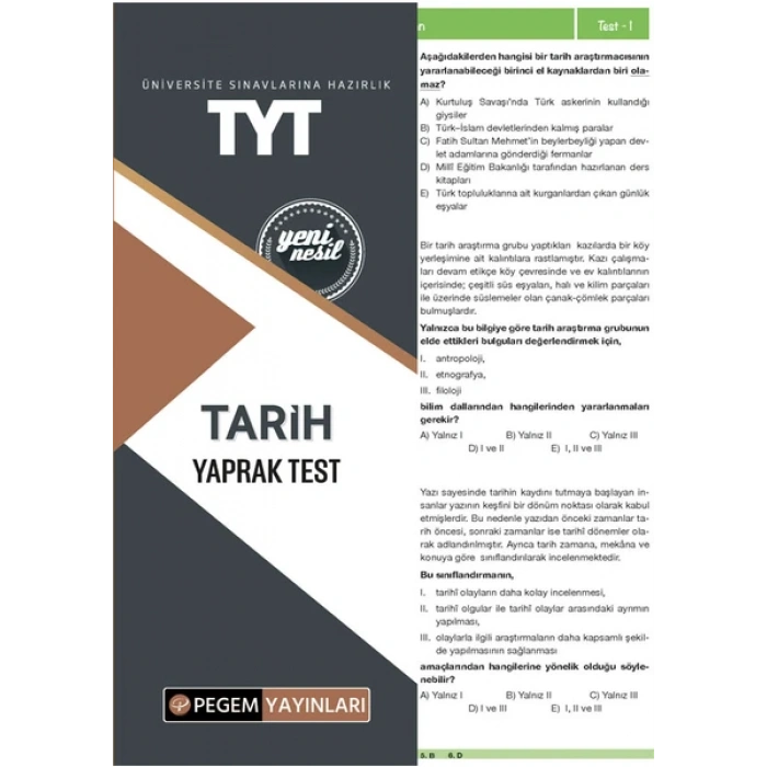 TYT Tarih Yaprak Test