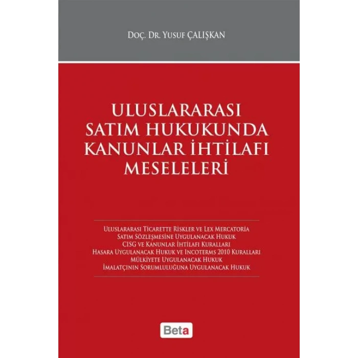 Uluslararası Satım Hukukunda Kanunlar İhtilafı Meseleleri