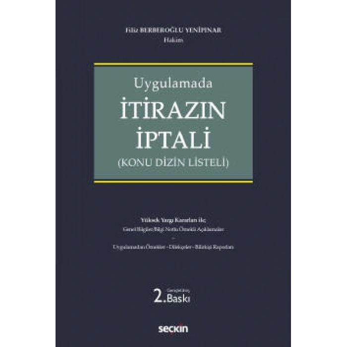 Uygulamadaİtirazın İptali (Konu Dizin Listeli)