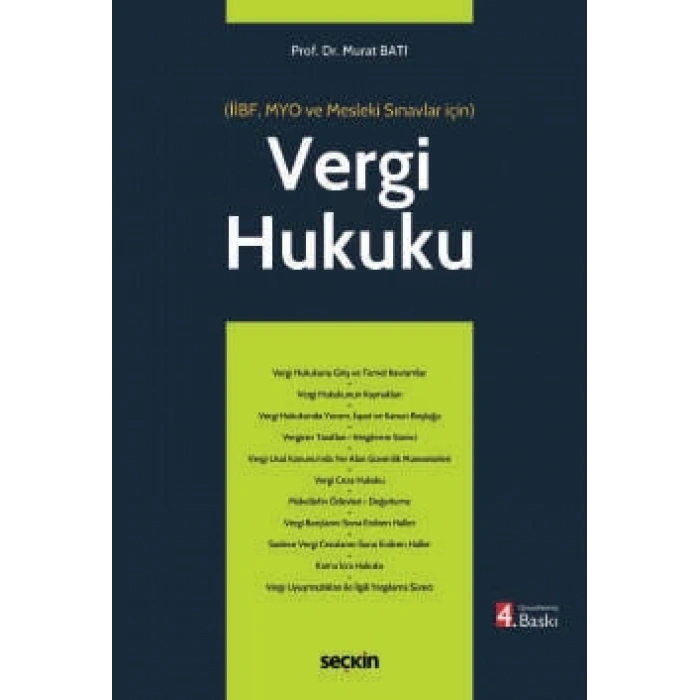 Vergi Hukuku (MYO) (İİBF, MYO ve Mesleki Sınavlar için)