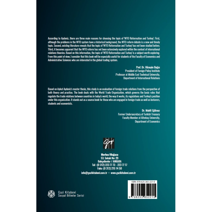 World Trade Organization Reformation and Turkey - Aykut Aydeniz