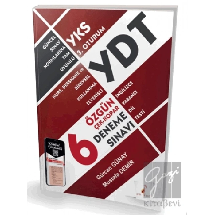 YDT İngilizce Çek Kopar 6 Özgün Deneme Sınavı Dijital Çözümlü