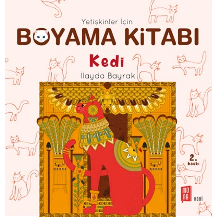 Yetişkinler İçin Boyama Kitabı - Kedi