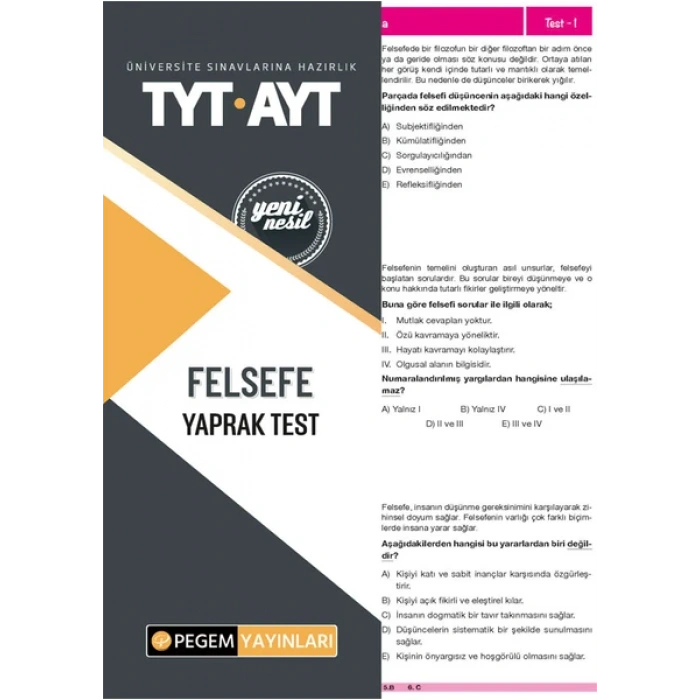 YKS FELSEFE YAPRAK TEST