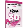 2025 MEB AGS KPSS DGS ALES Sözel Mantık 30 Deneme Tamamı Video Çözümlü