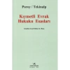 KIYMETLİ EVRAK HUKUKU 24. B. POROY TEKİNALP 2021