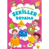 Minik Eller Boyuyor - Şekiller Boyama Kitabı (Örnek Resimli)