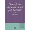 Osmanlının Son Döneminde Şiir Eleştirisi
