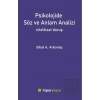 Psikolojide Söz ve Anlam Analizi