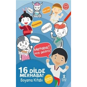 16 Dilde Merhaba Boyama Kitabı
