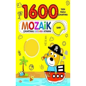 1600 Mozaik Çıkartmalı Boyama Kitabım Sarı Kitap