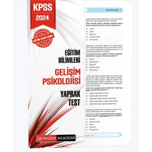 2024 KPSS Eğitim Bilimleri Gelişim Psikolojisi Yaprak Test