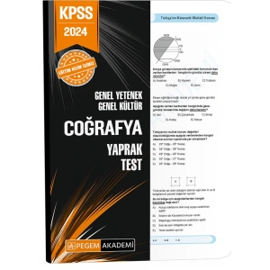 2024 KPSS Genel Yetenek Genel Kültür Coğrafya Yaprak Test (DERSHANE)