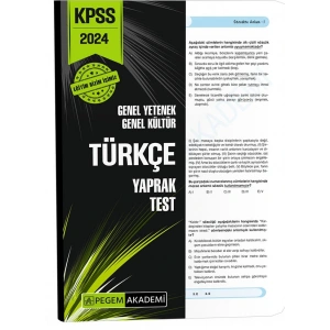 2024 KPSS Genel Yetenek Genel Kültür Türkçe Yaprak Test (DERSHANE)