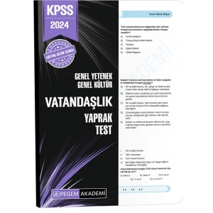 2024 KPSS Genel Yetenek Genel Kültür Vatandaşlık Yaprak Test (DERSHANE)
