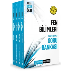 2024 KPSS ÖABT Fen Bilimleri Tamamı Çözümlü Soru Bankası (4 Kitap)