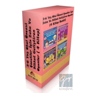 3 - 6 Yaş Okul Öncesi Çocuklar İçin Zeka ve Dikkat Geliştiren Oyunlar ( 4 Kitap Set)