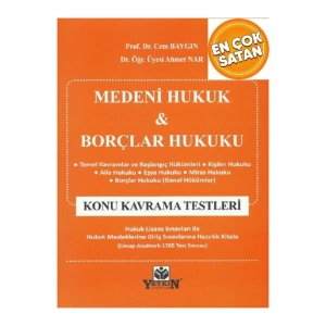Medeni Hukuk & Borçlar Hukuku Konu Kavrama Testleri-2023-cem Baygın-ahmet Nar
