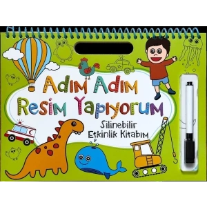 Adım Adım Resim Yapıyorum - Yeşil Kapak - Silinebilir Etkinlik Kitabım