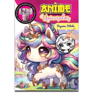 Anime Unicornlar Boyama Kitabı