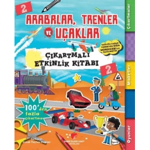 Arabalar,Trenler ve Uçaklar Çıkartmalı Etkinlik Kitabı 2