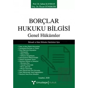 Borçlar Hukuku Bilgisi - Genel Hükümler