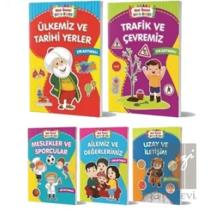 Boya Öğren Çıkartmalı Çocuk Kitapları (5 Kitap Takım)