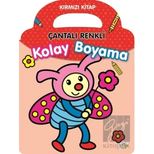 Çantalı Renkli Kolay Boyama- Kırmızı Kitap