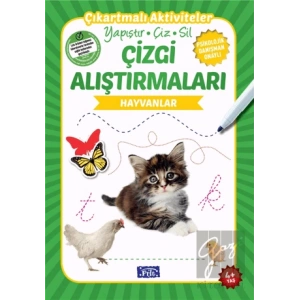 Çizgi Alıştırmaları - Hayvanlar (4 Yaş)
