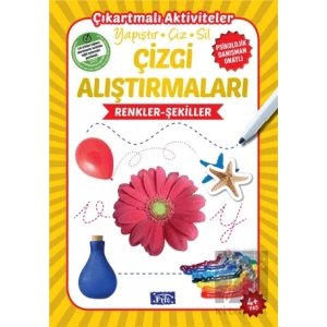 Çizgi Alıştırmaları : Renkler - Şekiller (4 Yaş)