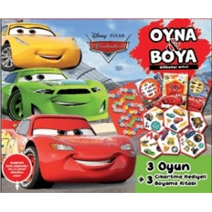 Disney Arabalar Oyna ve Boya Kutulu Set