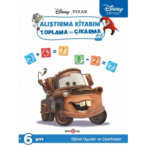 Disney Eğitsel Arabalar Çıkartmalı Alıştırma Kitabım Toplama ve Çıkarma