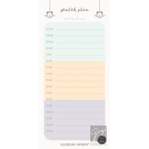 Günlük Plan Çalar Saat - Bloknot