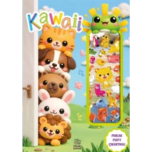 Kawaii - Puffy Parlak Çıkartmalı Boyama Kitabı