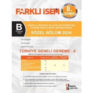 LGS 6 Deneme Sınavı B Kitapçığı Sözel