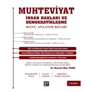 Muhteviyat İnsan Hakları ve Demokratikleşme Konu Anlatım Kitabı-Av. Mustafa İlker Tekir