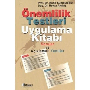 Önemlilik Testleri Uygulama Kitabı-Beyza Akdağ,Kad