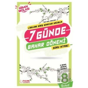 Palme 8. Sınıf LGS 7 Günde Bahar Dönemi Soru Kitabı
