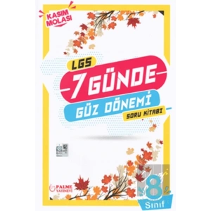 Palme 8. Sınıf LGS 7 Günde Güz Dönemi Soru Kitabı Kasım Molası