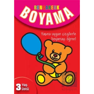 Rengarenk Boyama - 3 Yaş Üstü - Kırmızı Kitap