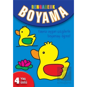 Rengarenk Boyama - 4 Yaş Üstü - Mavi Kitap